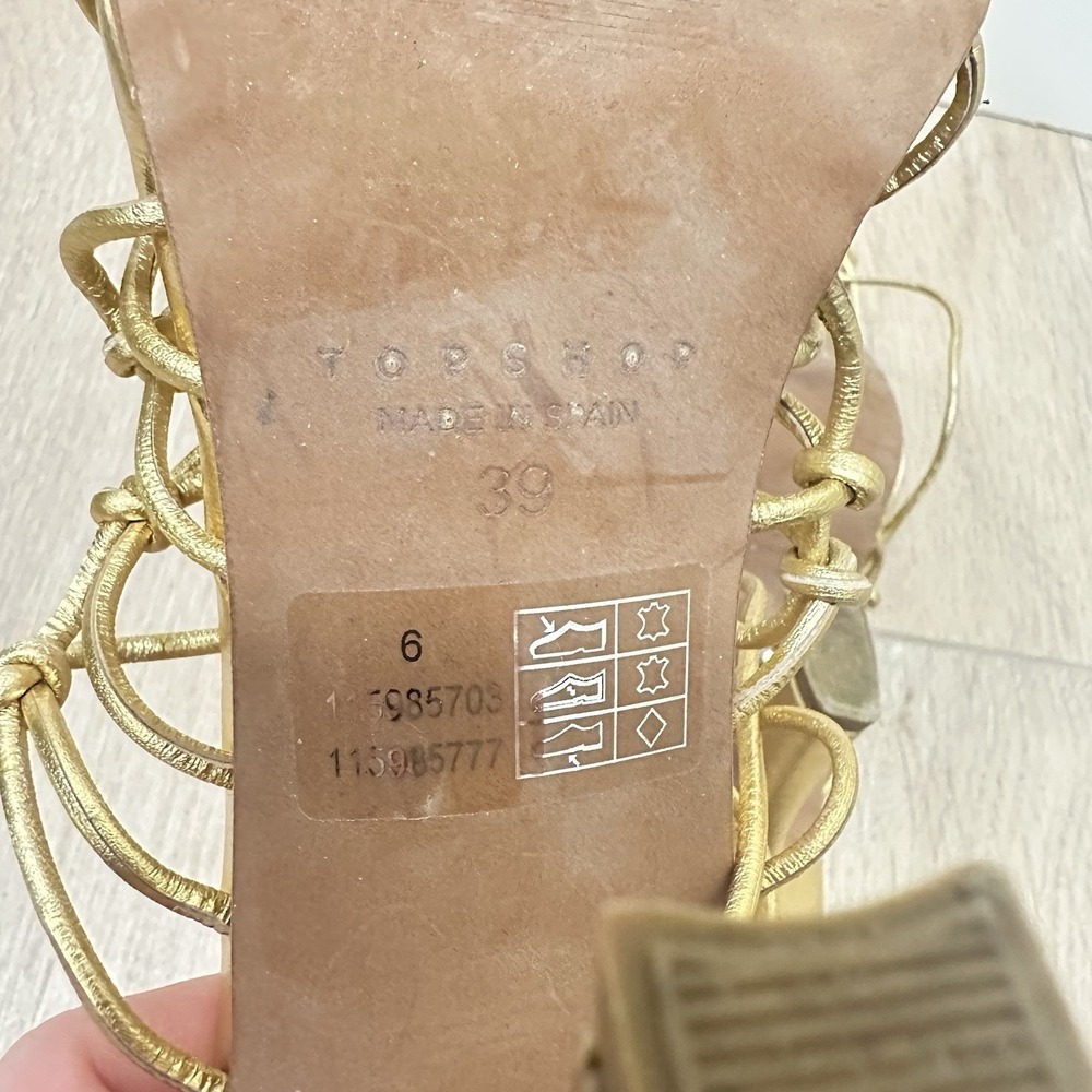 Top Shop Rafi Premium Leather Caged Heel Sandal 8.5 - Picture 10 of 10